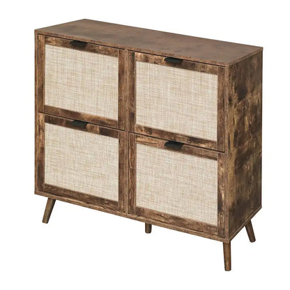 Scarpiera a 4 Ante, Armadietto Portascarpe Moderno Autoportante, per Ingresso