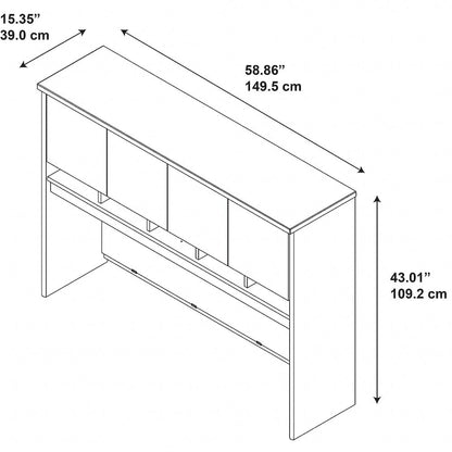 Cassettiera da ufficio 60W con 4 ante ammortizzate e gestione cavi