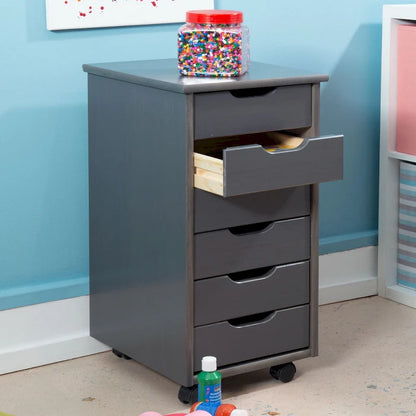 Mobile Contenitore Grigio a 6 Cassetti, 26"