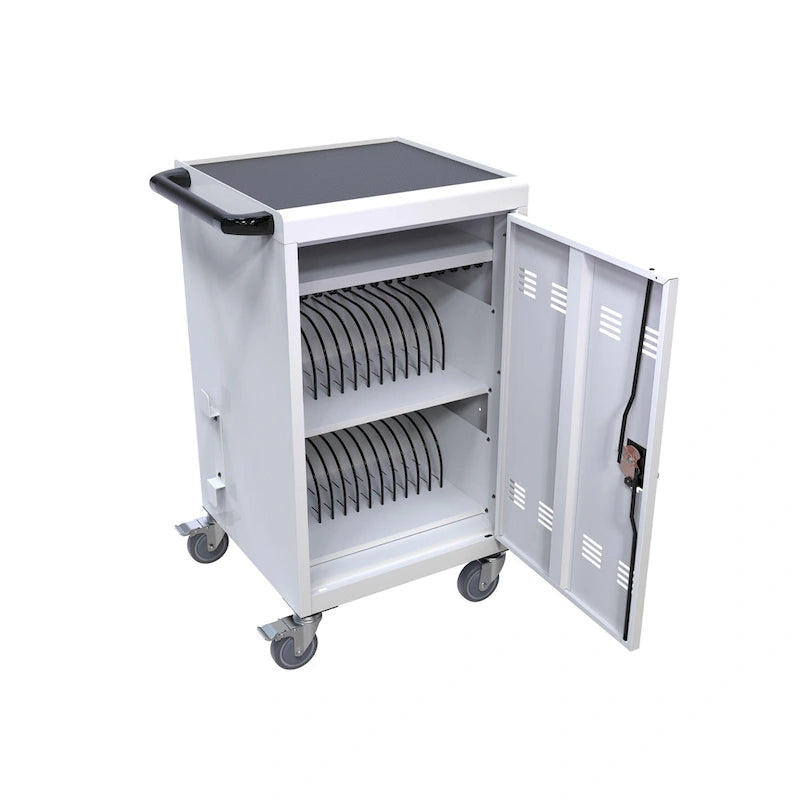 Carrello e armadietto di ricarica mobile per tablet e laptop a 32 posti