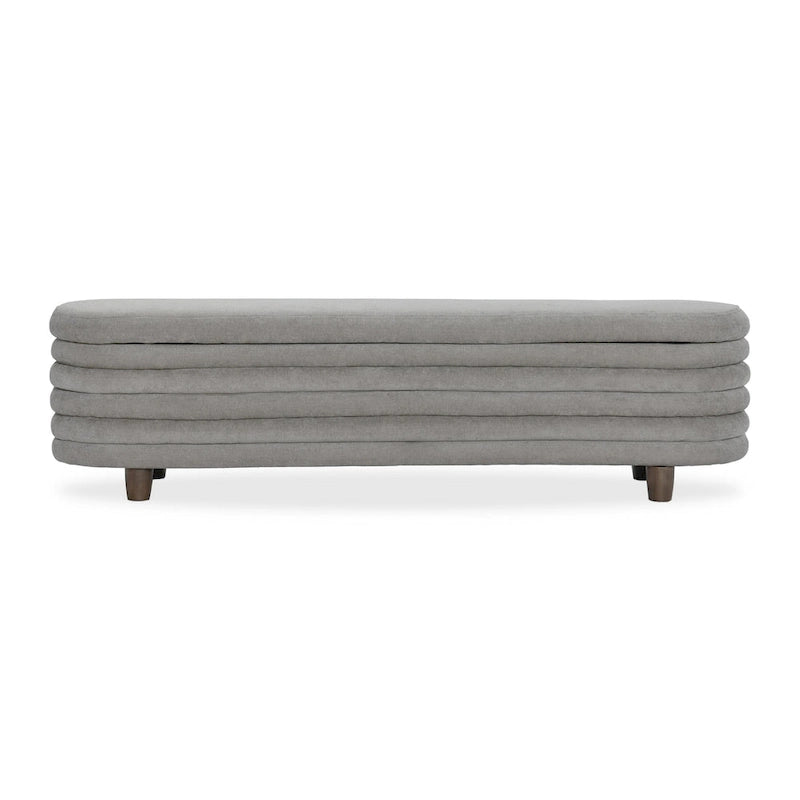 Panca contenitore in stile glamour contemporaneo con vano nascosto – Grigio
