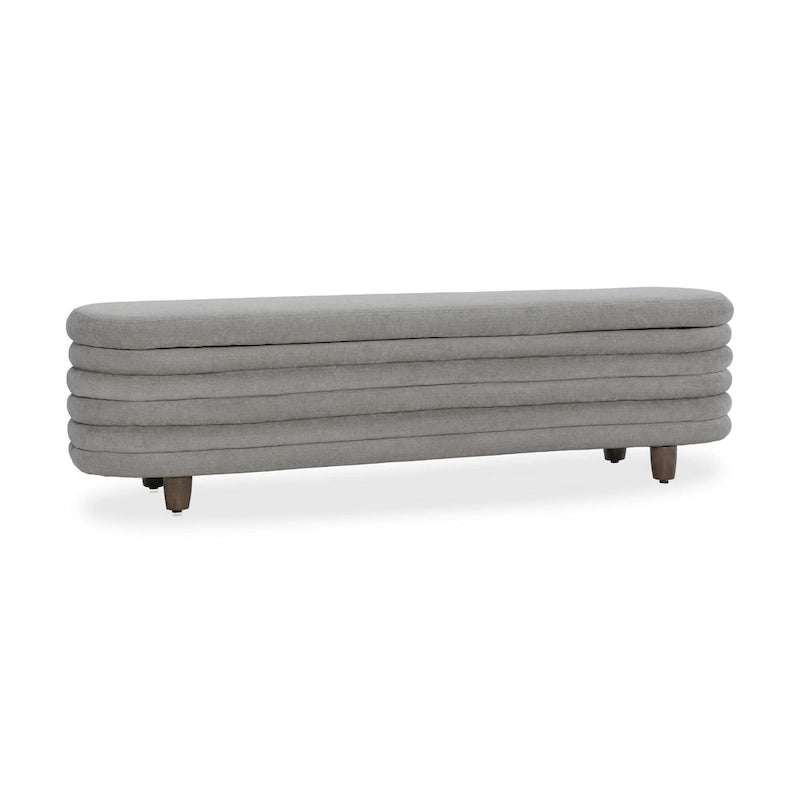 Panca contenitore in stile glamour contemporaneo con vano nascosto – Grigio