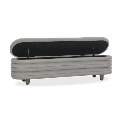 Panca contenitore in stile glamour contemporaneo con vano nascosto – Grigio