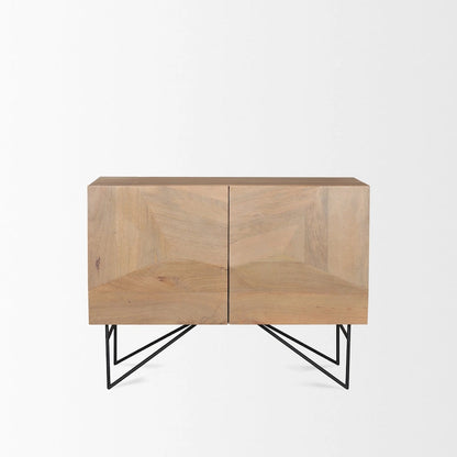 Mobile contenitore ad accento marrone chiaro in legno con 2 ante e 2 ripiani – 111,8 cm L x 44,45 cm P x 76,2 cm H