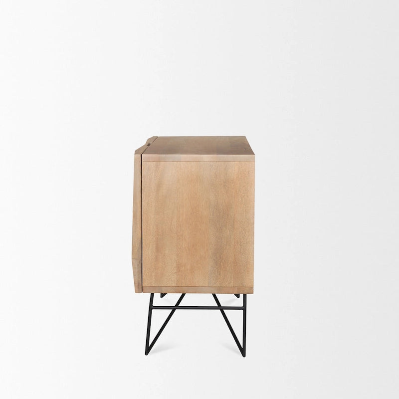 Mobile contenitore ad accento marrone chiaro in legno con 2 ante e 2 ripiani – 111,8 cm L x 44,45 cm P x 76,2 cm H
