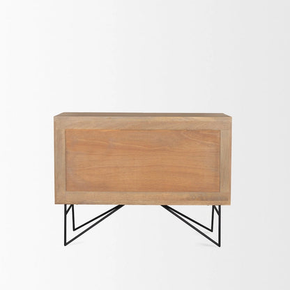 Mobile contenitore ad accento marrone chiaro in legno con 2 ante e 2 ripiani – 111,8 cm L x 44,45 cm P x 76,2 cm H