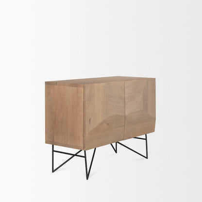 Mobile contenitore ad accento marrone chiaro in legno con 2 ante e 2 ripiani – 111,8 cm L x 44,45 cm P x 76,2 cm H