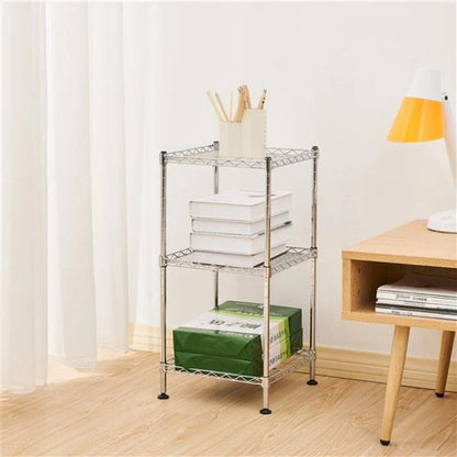 Scaffale a 3 ripiani in filo d'acciaio per cucina, argento - 11.81 x 11.81 x 23.62