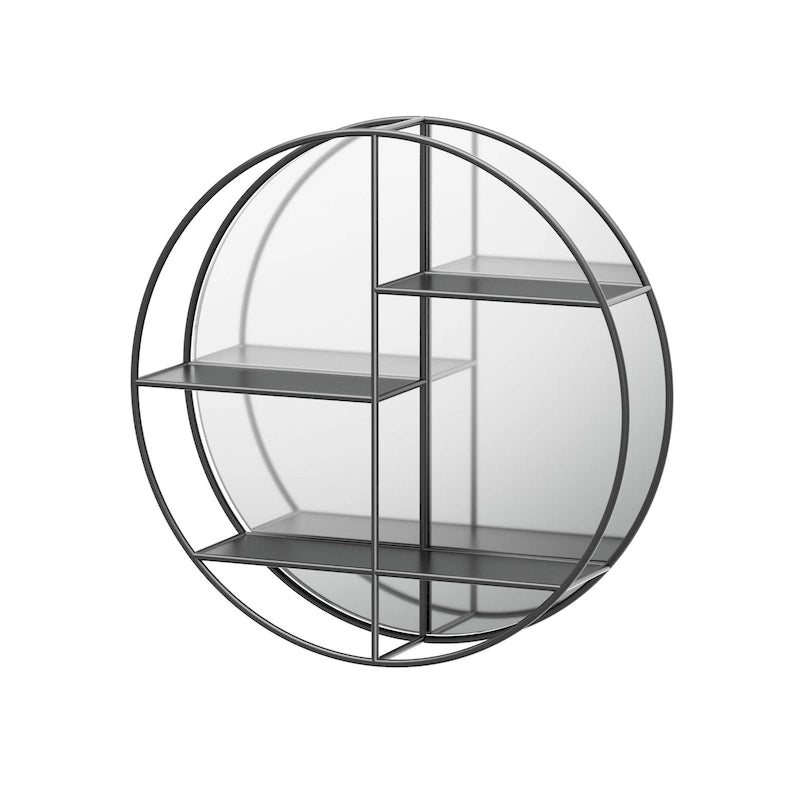 Mensola in vetro decorativo con specchio con telaio in metallo da 26-1/8"