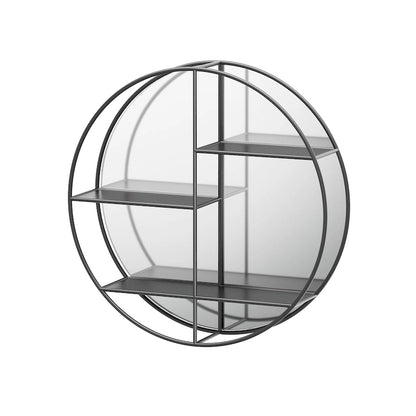 Mensola in vetro decorativo con specchio con telaio in metallo da 26-1/8"