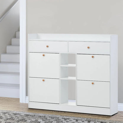 Mobile scarpiera multifunzionale in legno dal design minimalista