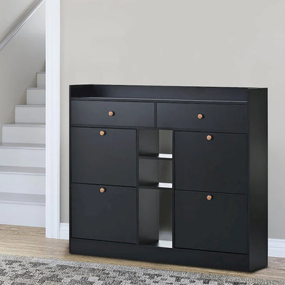 Mobile scarpiera multifunzionale in legno dal design minimalista