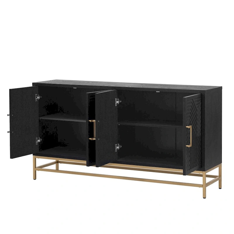 Credenza in stile retrò con ripiani regolabili