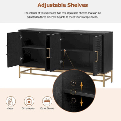 Credenza in stile retrò con ripiani regolabili