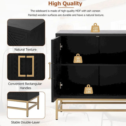 Credenza in stile retrò con ripiani regolabili
