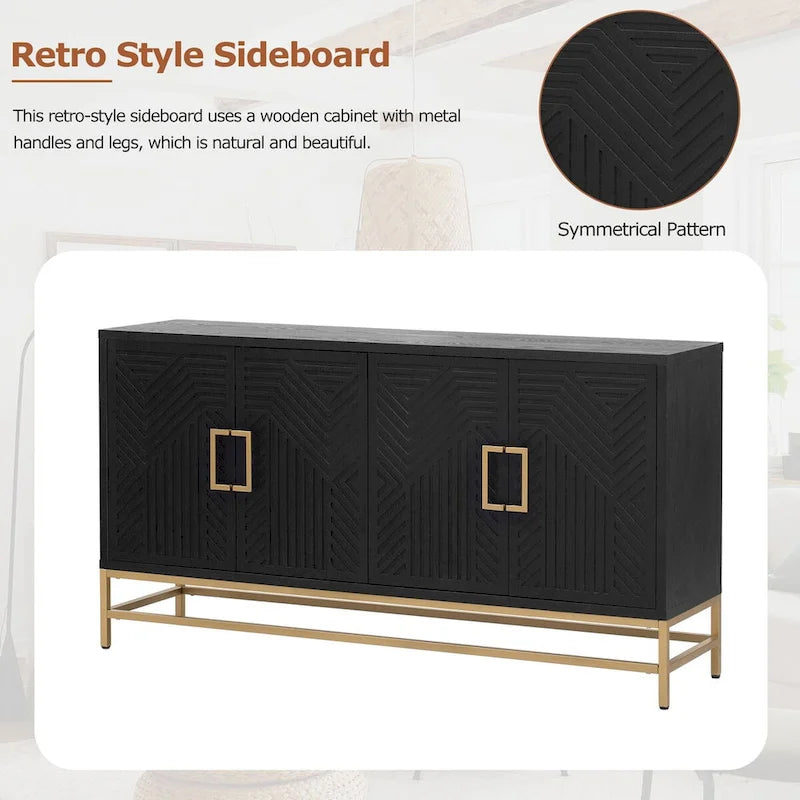 Credenza in stile retrò con ripiani regolabili