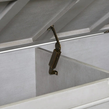 Panca contenitore multifunzione in legno massello in stile rustico per ingresso con cerniera di sicurezza