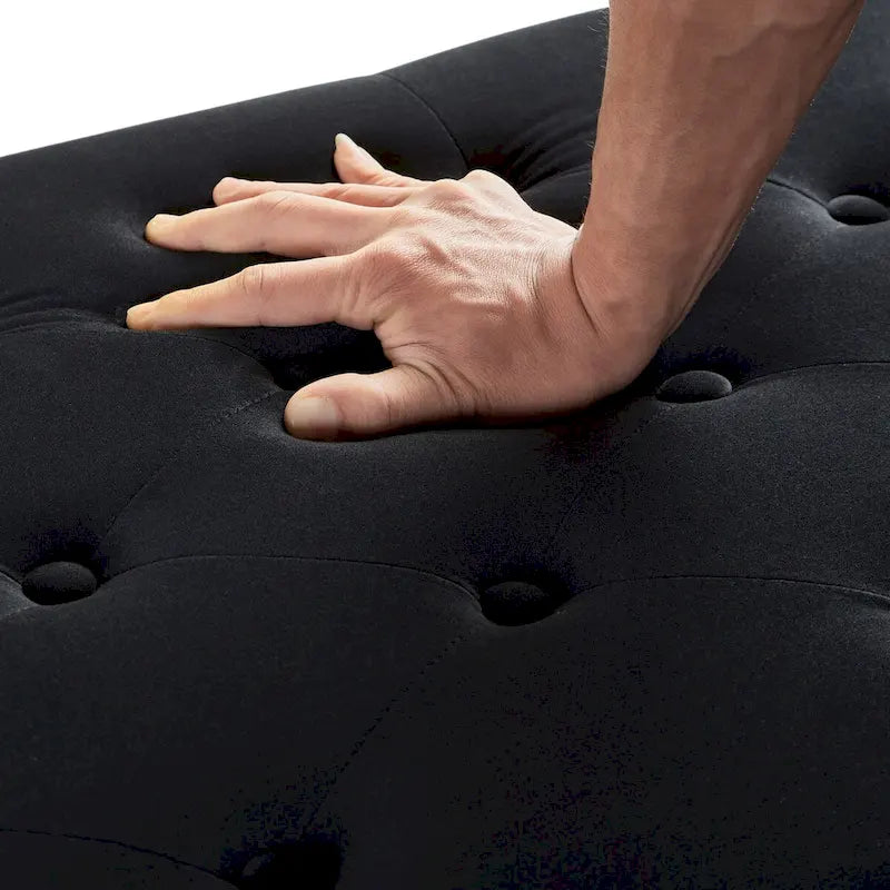 Panca Contenitore Imbottita con Bottoni e Borchie – Pouf Ottomano da Fondo Letto
