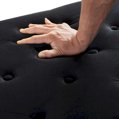 Panca Contenitore Imbottita con Bottoni e Borchie – Pouf Ottomano da Fondo Letto