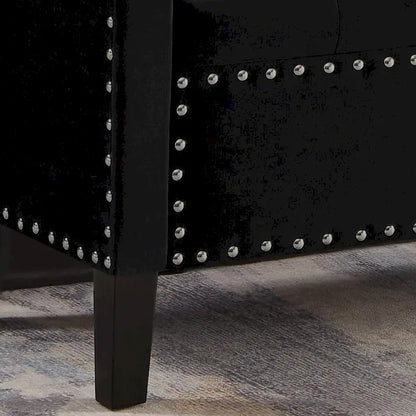 Panca Contenitore Imbottita con Bottoni e Borchie – Pouf Ottomano da Fondo Letto