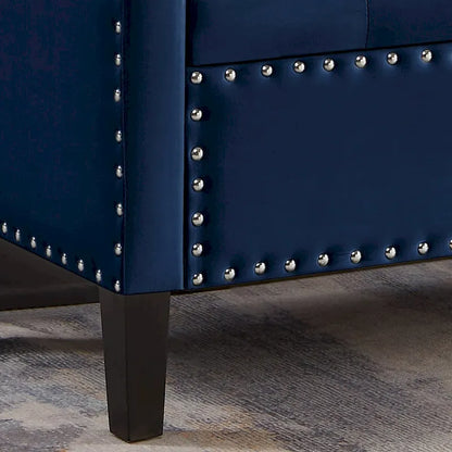 Panca Contenitore Imbottita con Bottoni e Borchie – Pouf Ottomano da Fondo Letto