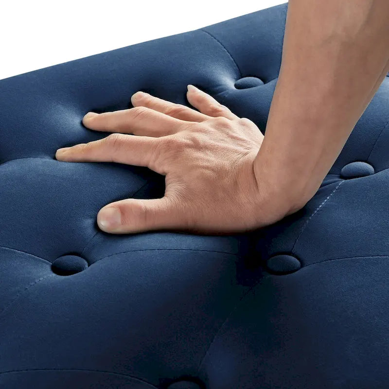 Panca Contenitore Imbottita con Bottoni e Borchie – Pouf Ottomano da Fondo Letto
