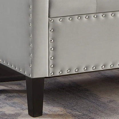Panca Contenitore Imbottita con Bottoni e Borchie – Pouf Ottomano da Fondo Letto