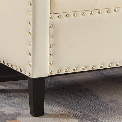Panca Contenitore Imbottita con Bottoni e Borchie – Pouf Ottomano da Fondo Letto
