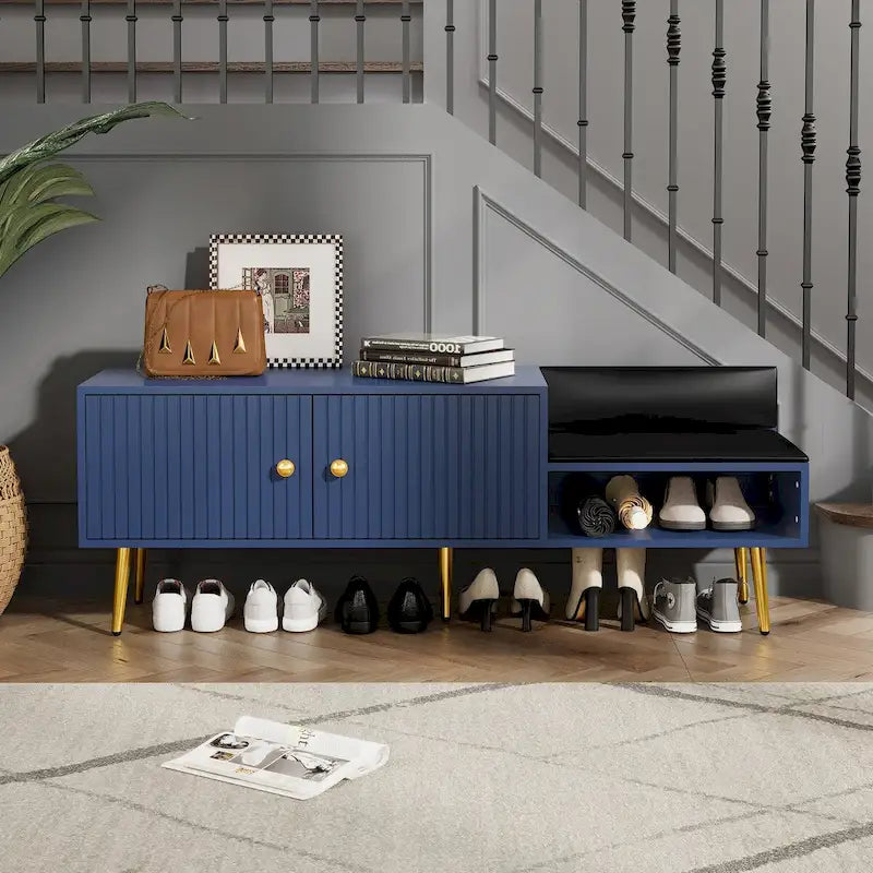 Panca Moderna Porta Scarpe con Contenitore Nascosto e Cuscini Imbottiti per Comodino, Salotto e Ingresso