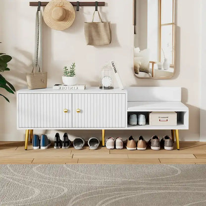 Panca Moderna Porta Scarpe con Contenitore Nascosto e Cuscini Imbottiti per Comodino, Salotto e Ingresso