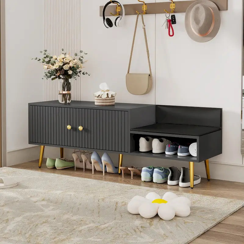 Panca Moderna Porta Scarpe con Contenitore Nascosto e Cuscini Imbottiti per Comodino, Salotto e Ingresso