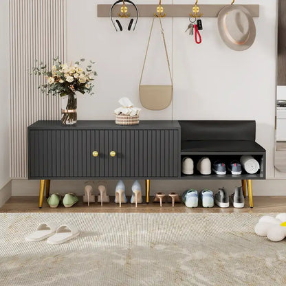 Panca Moderna Porta Scarpe con Contenitore Nascosto e Cuscini Imbottiti per Comodino, Salotto e Ingresso