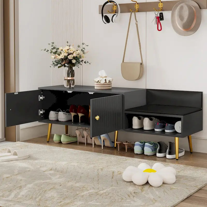 Panca Moderna Porta Scarpe con Contenitore Nascosto e Cuscini Imbottiti per Comodino, Salotto e Ingresso