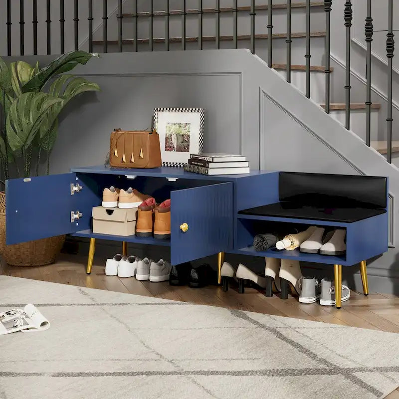 Panca Moderna Porta Scarpe con Contenitore Nascosto e Cuscini Imbottiti per Comodino, Salotto e Ingresso