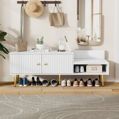 Panca Moderna Porta Scarpe con Contenitore Nascosto e Cuscini Imbottiti per Comodino, Salotto e Ingresso