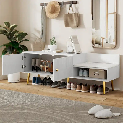 Panca Moderna Porta Scarpe con Contenitore Nascosto e Cuscini Imbottiti per Comodino, Salotto e Ingresso