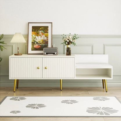 54.3 Shoe Storage Bench with Hidden Storage and Upholstered Cushions for Bedside