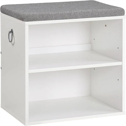 Small Shoe Bench with Cushion - 11.8D x 15.7W x 16.5H