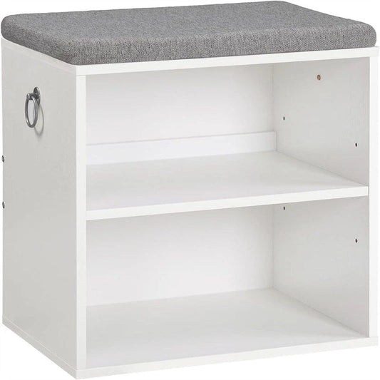 Small Shoe Bench with Cushion - 11.8D x 15.7W x 16.5H