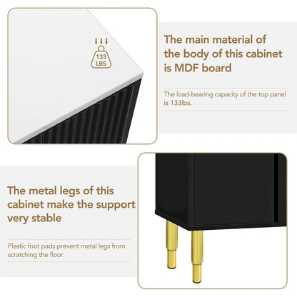 Madia moderna con gambe in metallo color oro