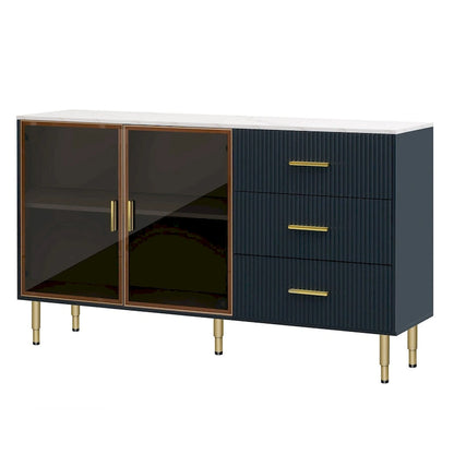 Madia moderna con gambe in metallo color oro