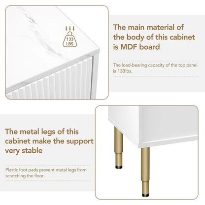 Madia moderna con gambe in metallo color oro