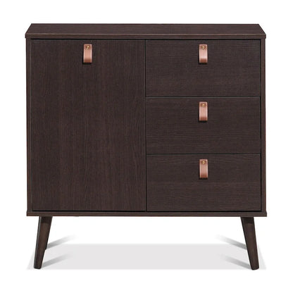 Credenza a 3 cassetti con vetrinetta contenitore
