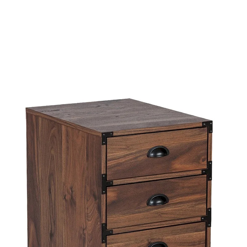 Cassettiera per archiviazione laterale a 3 cassetti su ruote – Mobile da ufficio in legno