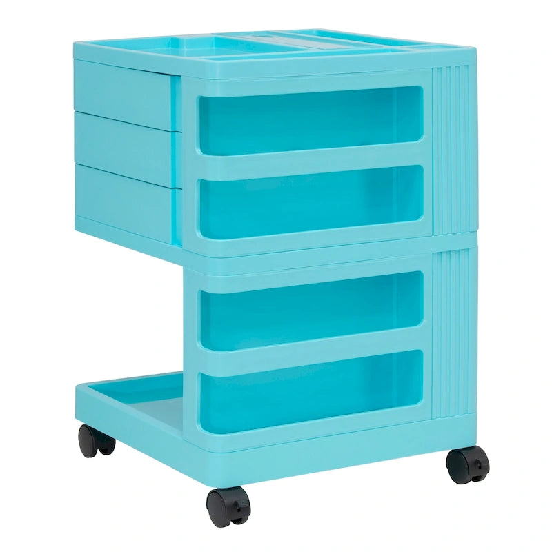 Organizzatore mobile girevole a 4 lati con rotelle bloccabili – 45,7 cm L x 45,7 cm P x 66 cm H