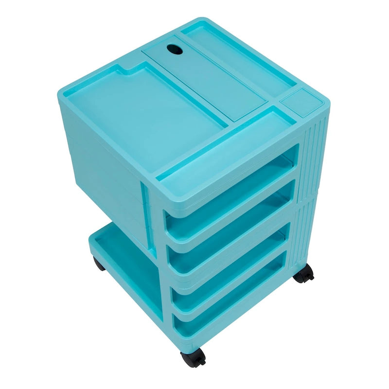 Organizzatore mobile girevole a 4 lati con rotelle bloccabili – 45,7 cm L x 45,7 cm P x 66 cm H