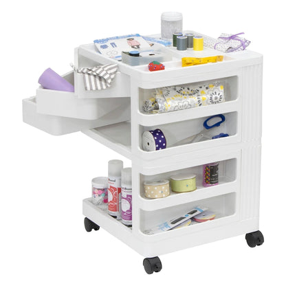 Organizzatore mobile girevole a 4 lati con rotelle bloccabili – 45,7 cm L x 45,7 cm P x 66 cm H