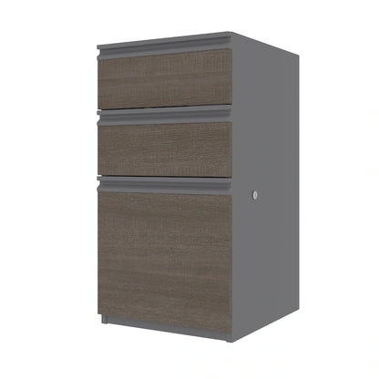 Cassettiera sottopiano tradizionale con 3 cassetti, larghezza 16W