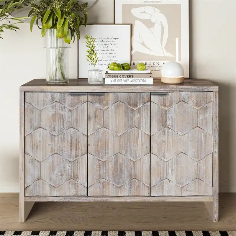 Credenza con ante in legno stile rustico a 3 ante