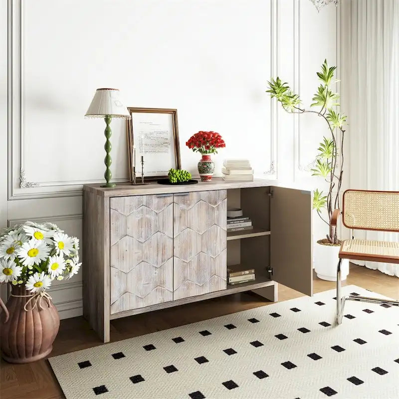 Credenza con ante in legno stile rustico a 3 ante